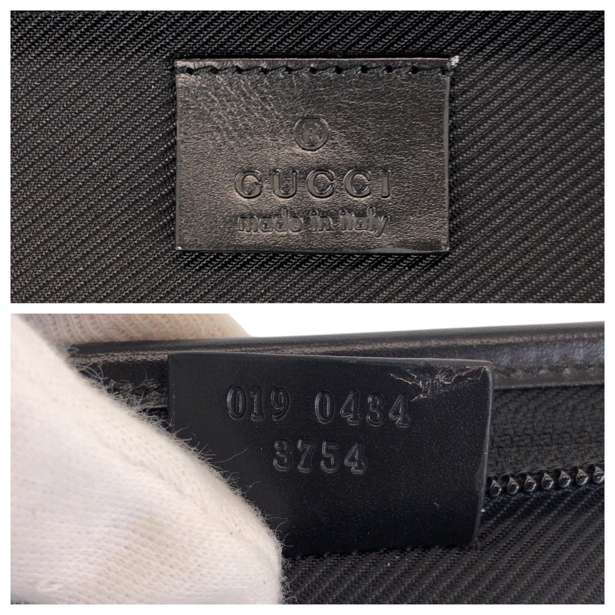 GUCCI Business bag 019 0434 GG canvas, leather beige black black Business bag paper case Women Used