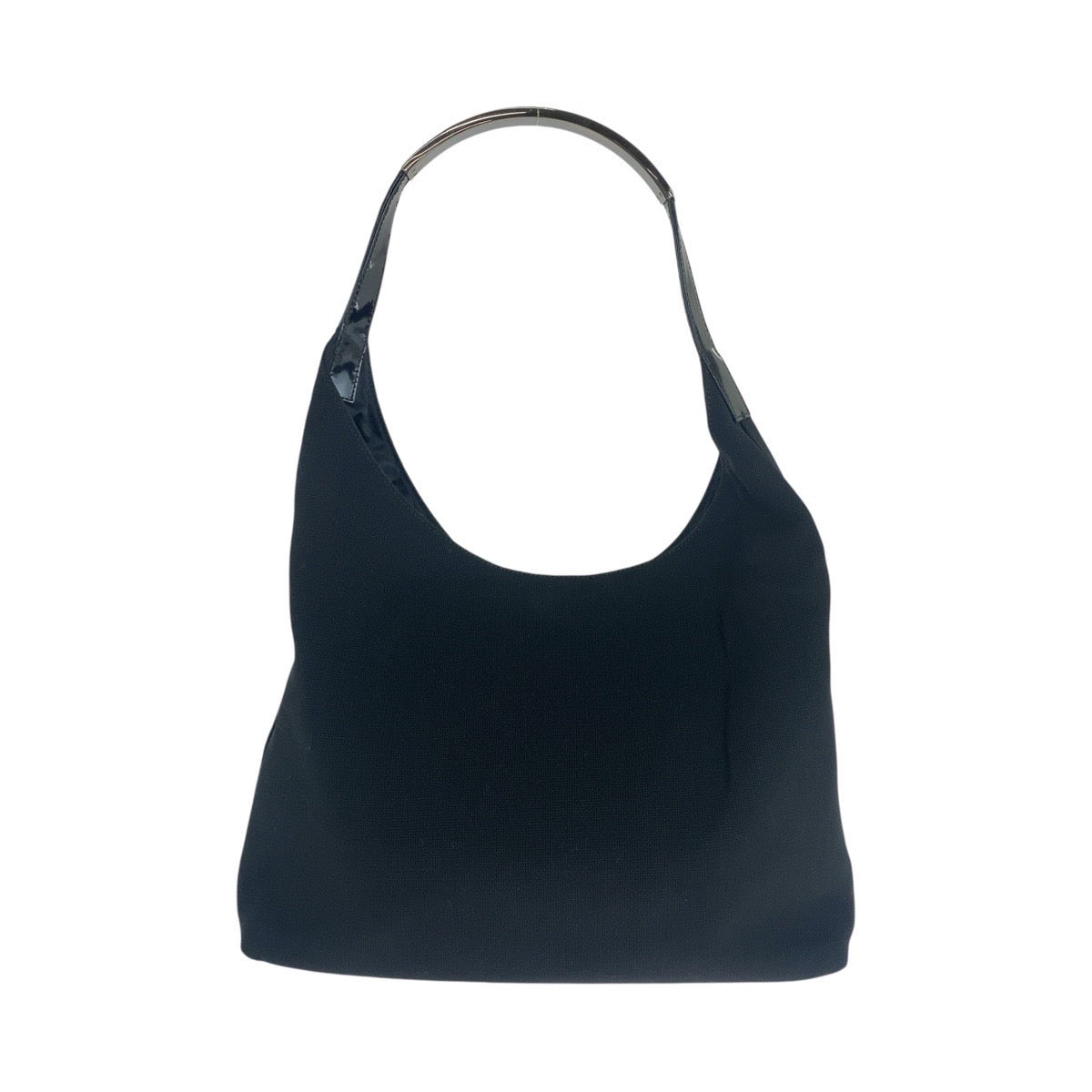 GUCCI Shoulder Bag 001 3297 Canvas, enamel Black SilverMetal Hobo Women Used