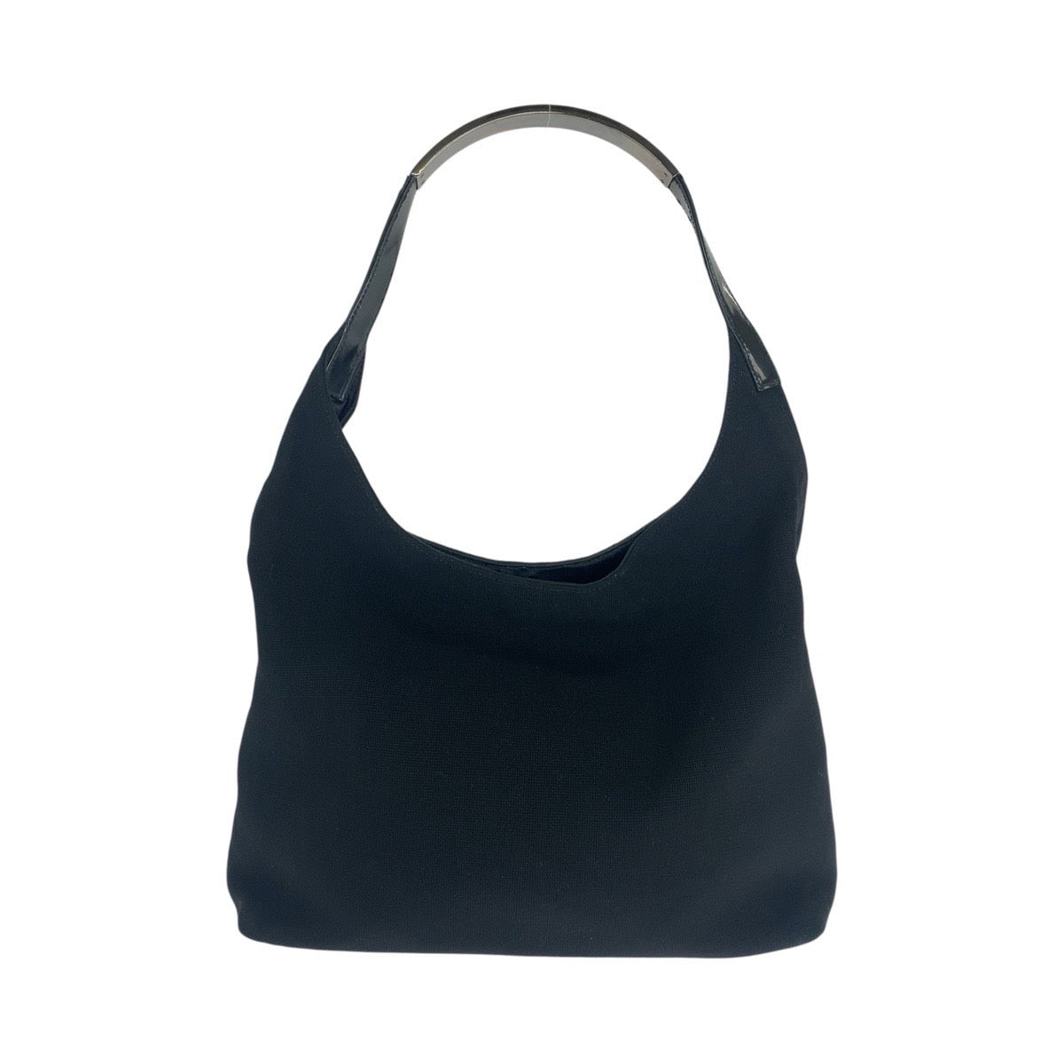 GUCCI Shoulder Bag 001 3297 Canvas, enamel Black SilverMetal Hobo Women Used