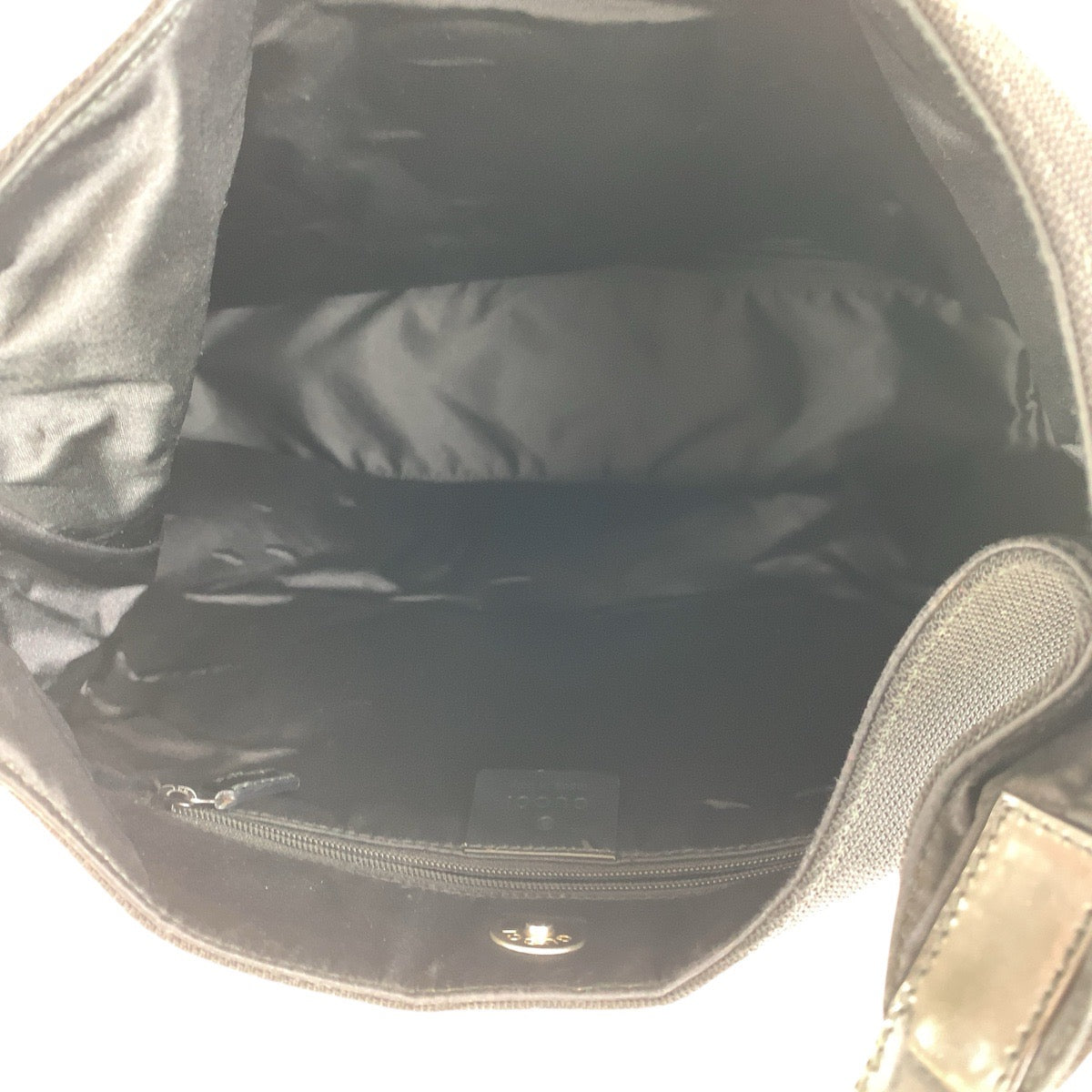 GUCCI Shoulder Bag 001 3297 Canvas, enamel Black SilverMetal Hobo Women Used