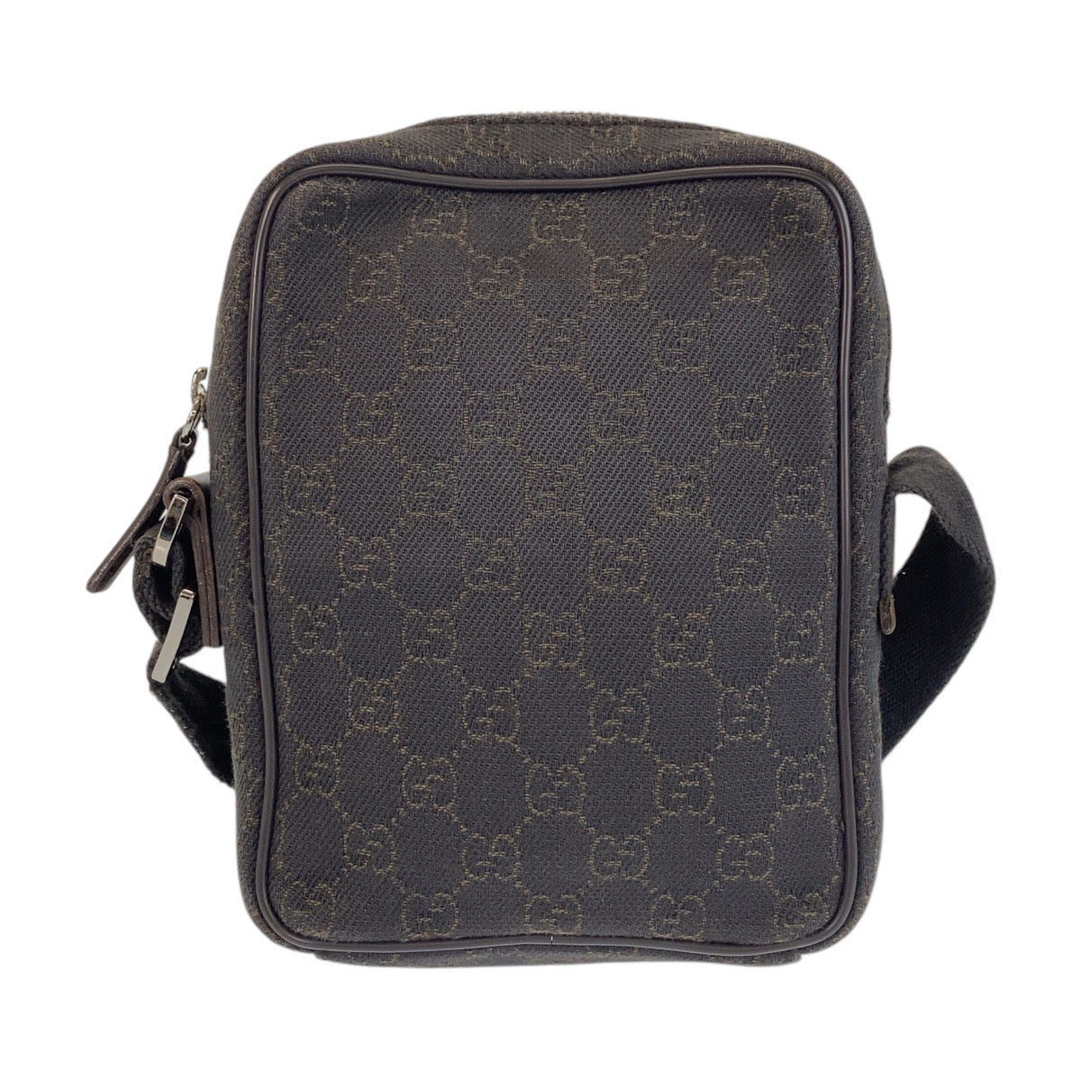 GUCCI Shoulder Bag 101680 GG canvas, leather Brown Silver Metal Shoulder Bag pochette Women Used