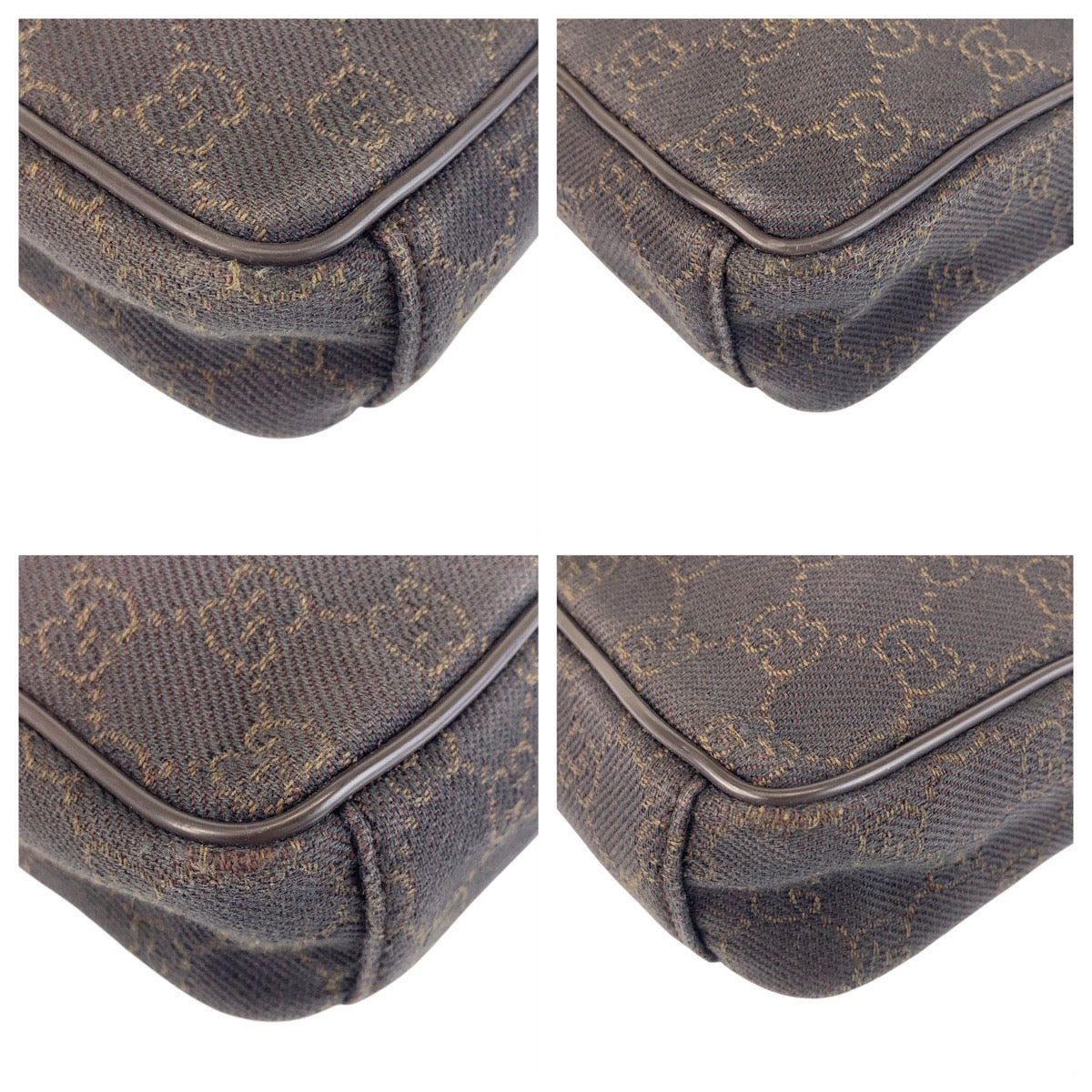 GUCCI Shoulder Bag 101680 GG canvas, leather Brown Silver Metal Shoulder Bag pochette Women Used