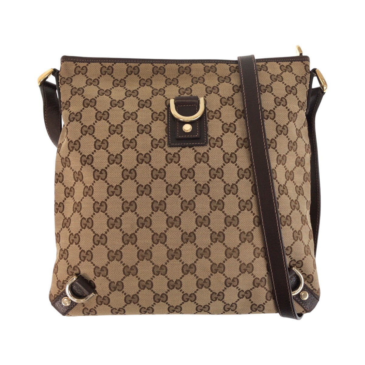 GUCCI Shoulder Bag 131326 GG canvas, leather Beige Brown Gold Metal Shoulder Bag Messenger bag Abbey Women Used