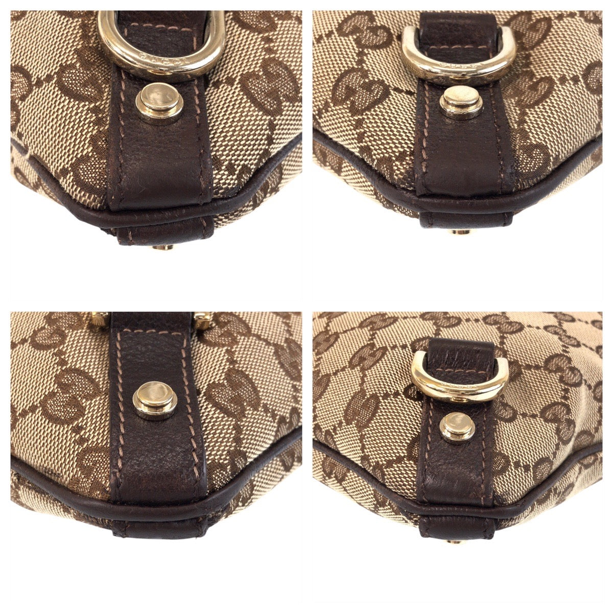 GUCCI Shoulder Bag 131326 GG canvas, leather Beige Brown Gold Metal Shoulder Bag Messenger bag Abbey Women Used