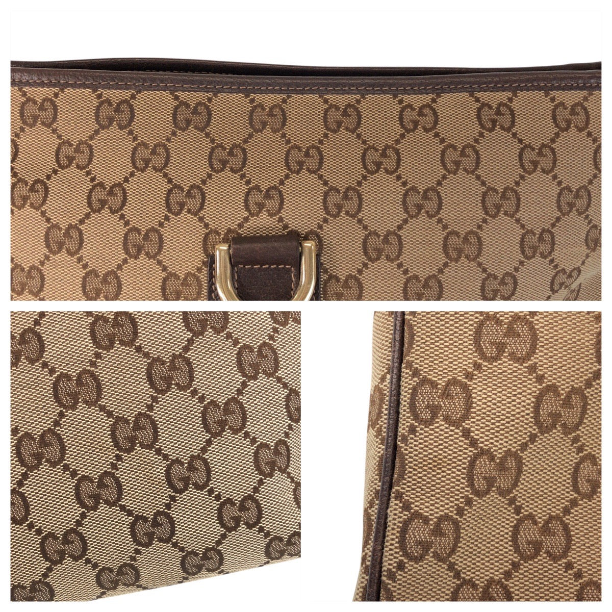 GUCCI Shoulder Bag 131326 GG canvas, leather Beige Brown Gold Metal Shoulder Bag Messenger bag Abbey Women Used