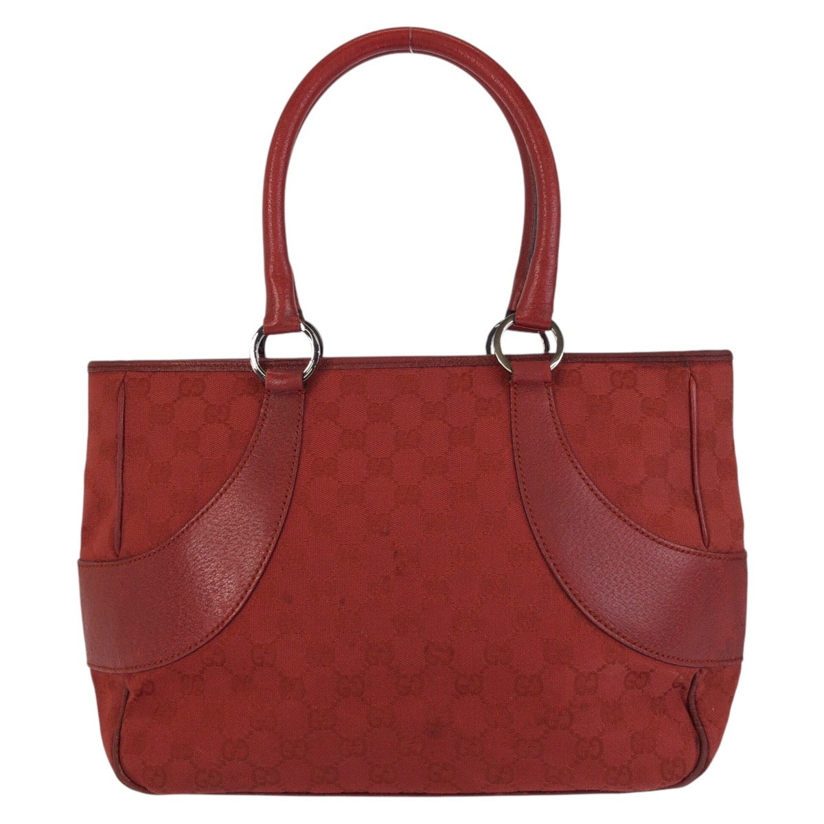 GUCCI Tote Bag 113011 GG canvas, leather Red Tote Bag Shoulder Bag Women Used