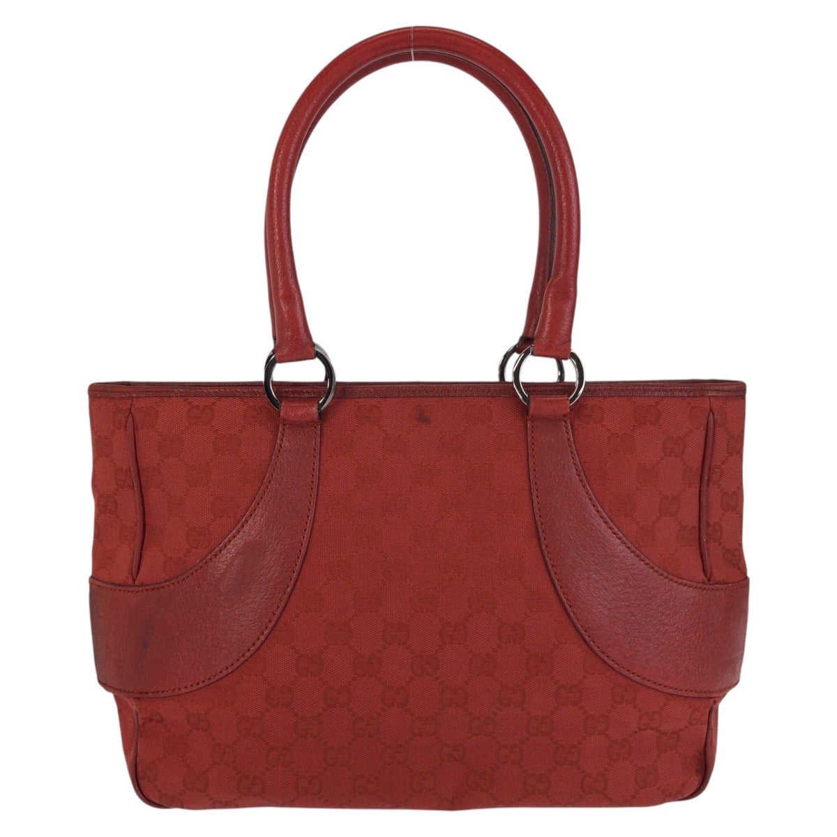 GUCCI Tote Bag 113011 GG canvas, leather Red Tote Bag Shoulder Bag Women Used