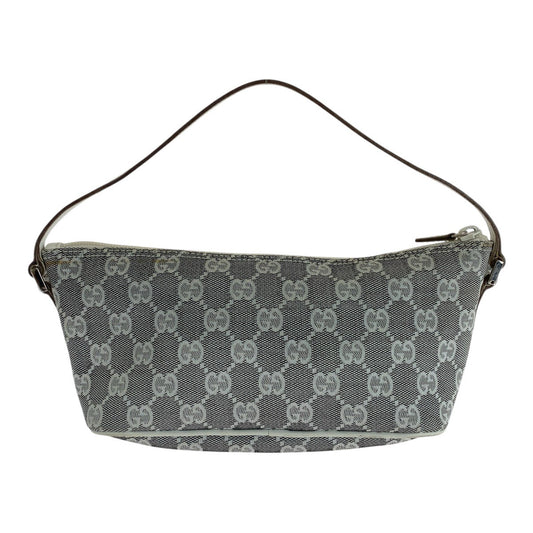 GUCCI Handbag 0391103 GG canvas, leather Grey White SilverMetal Handbag accessory pouch Women Used