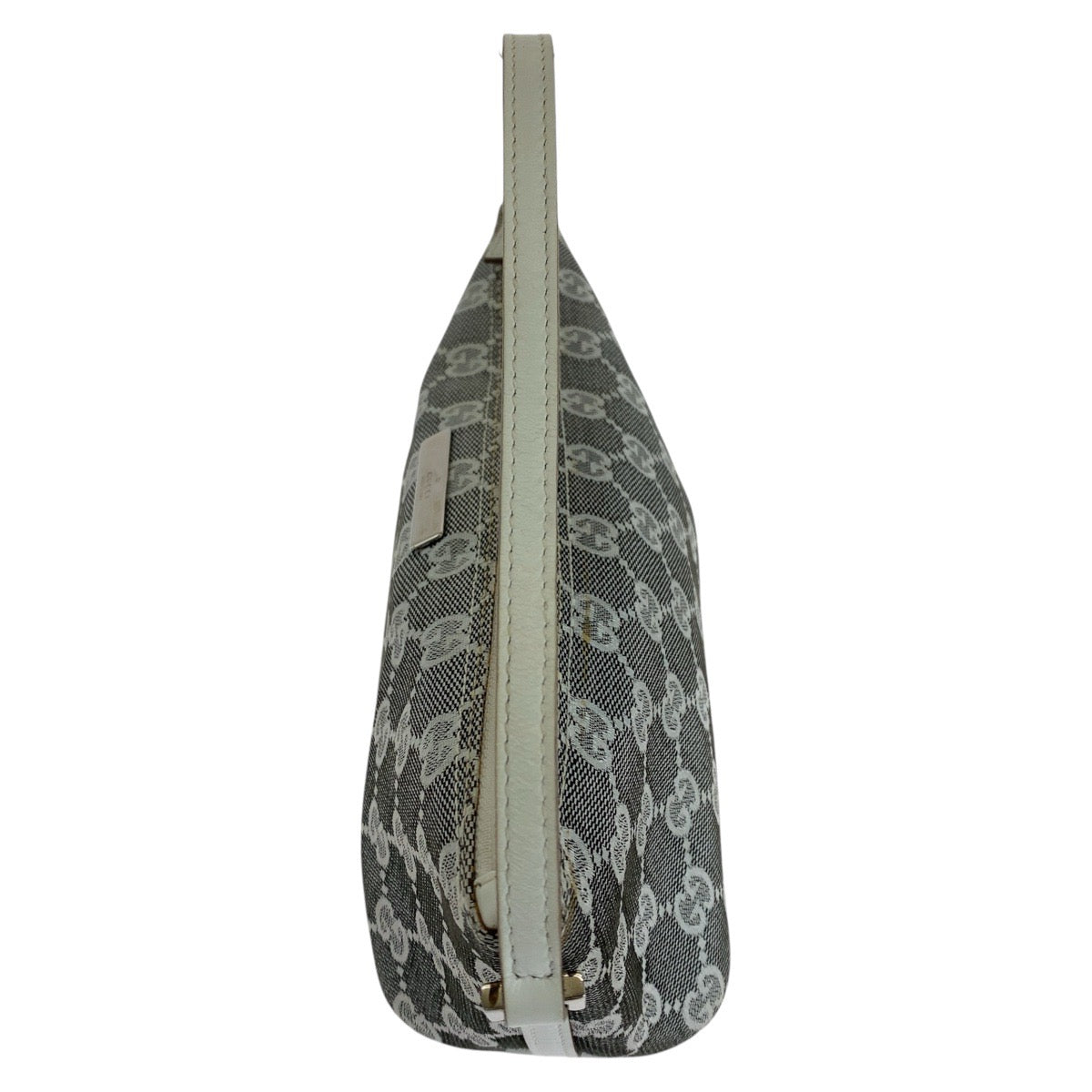 GUCCI Handbag 0391103 GG canvas, leather Grey White SilverMetal Handbag accessory pouch Women Used