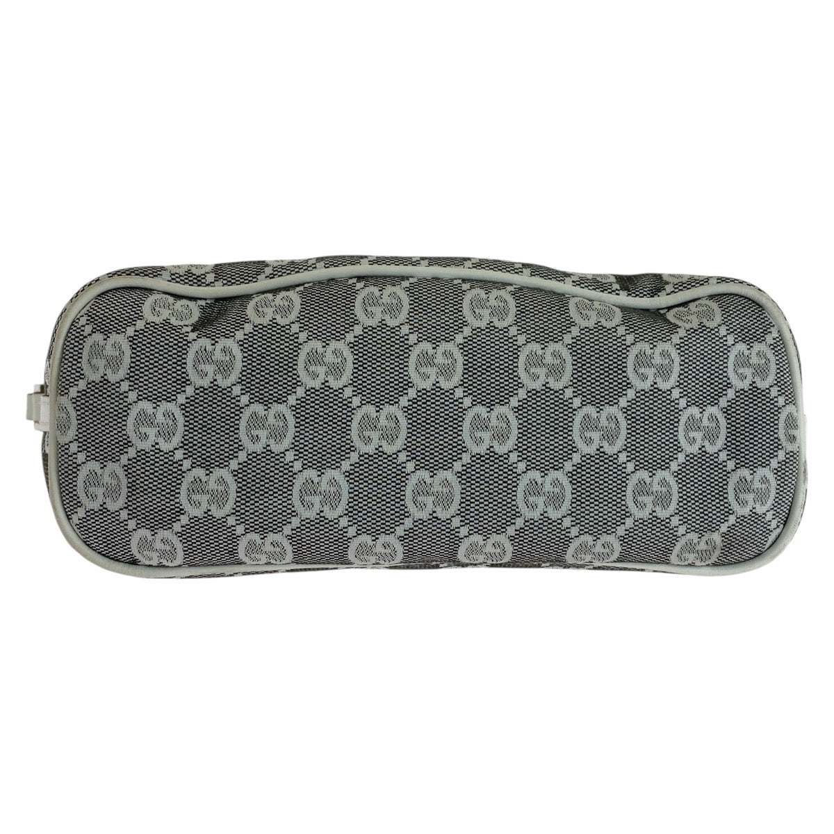 GUCCI Handbag 0391103 GG canvas, leather Grey White SilverMetal Handbag accessory pouch Women Used