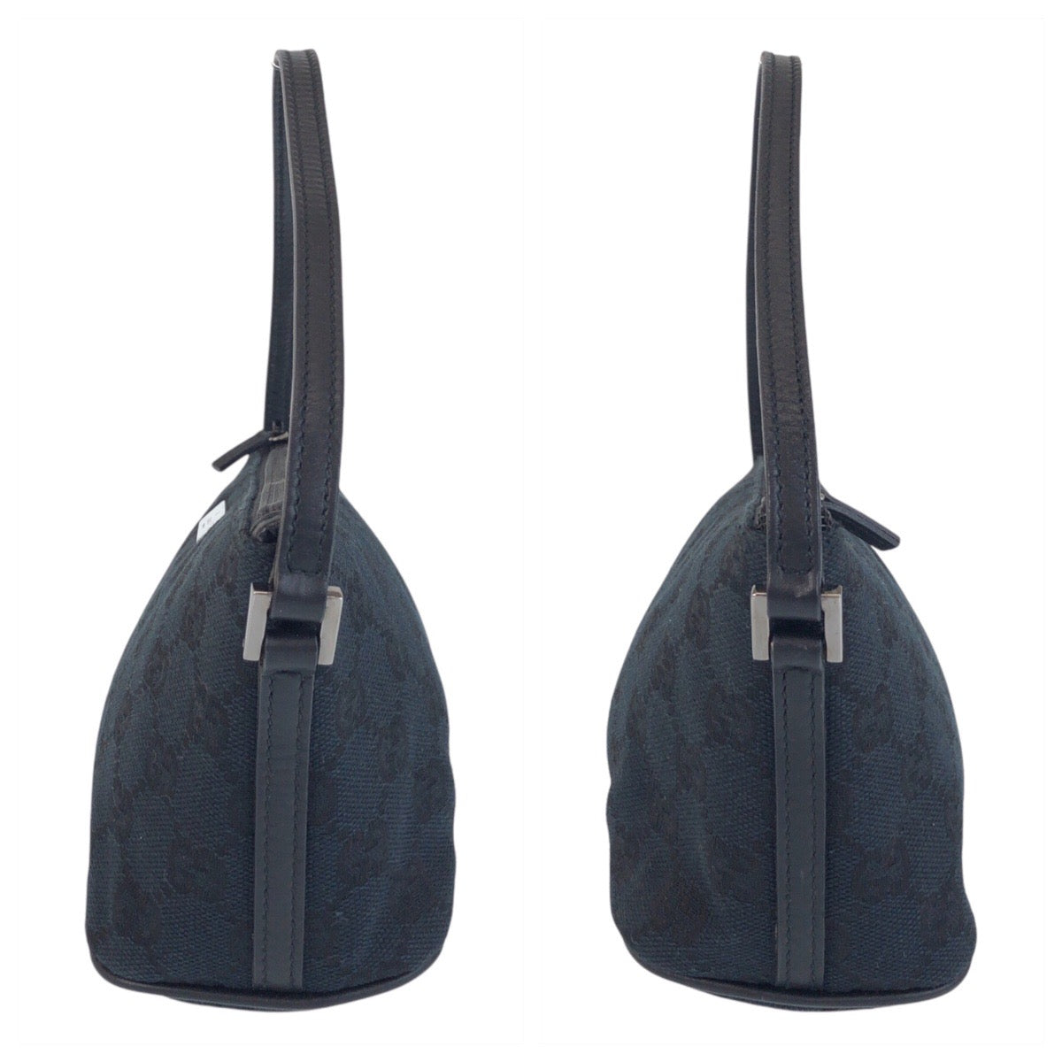 GUCCI Handbag 039 1103 GG canvas, leather Navy Black Handbag accessory pouch Women Used