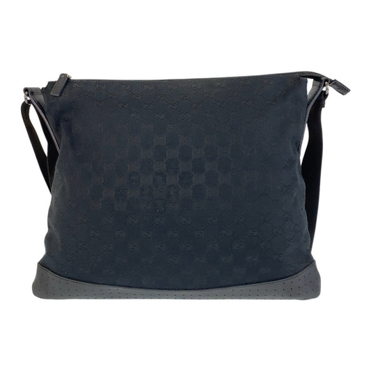 GUCCI Shoulder Bag 145355 GG canvas, leather Black black Shoulder Bag Messenger bag Women Used