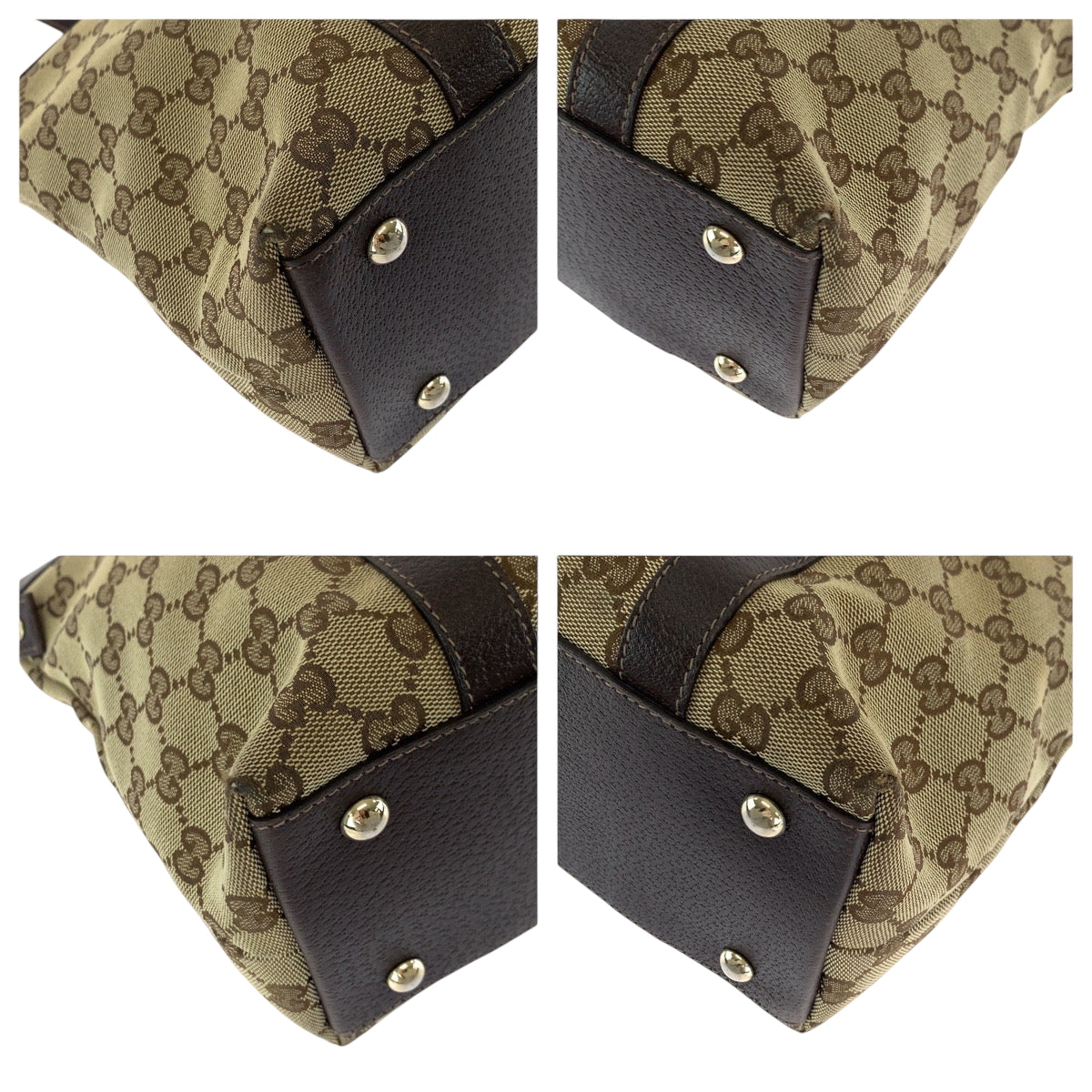 GUCCI Tote Bag 141470 GG canvas Brown beige Tote Bag Shoulder Bag Women Used