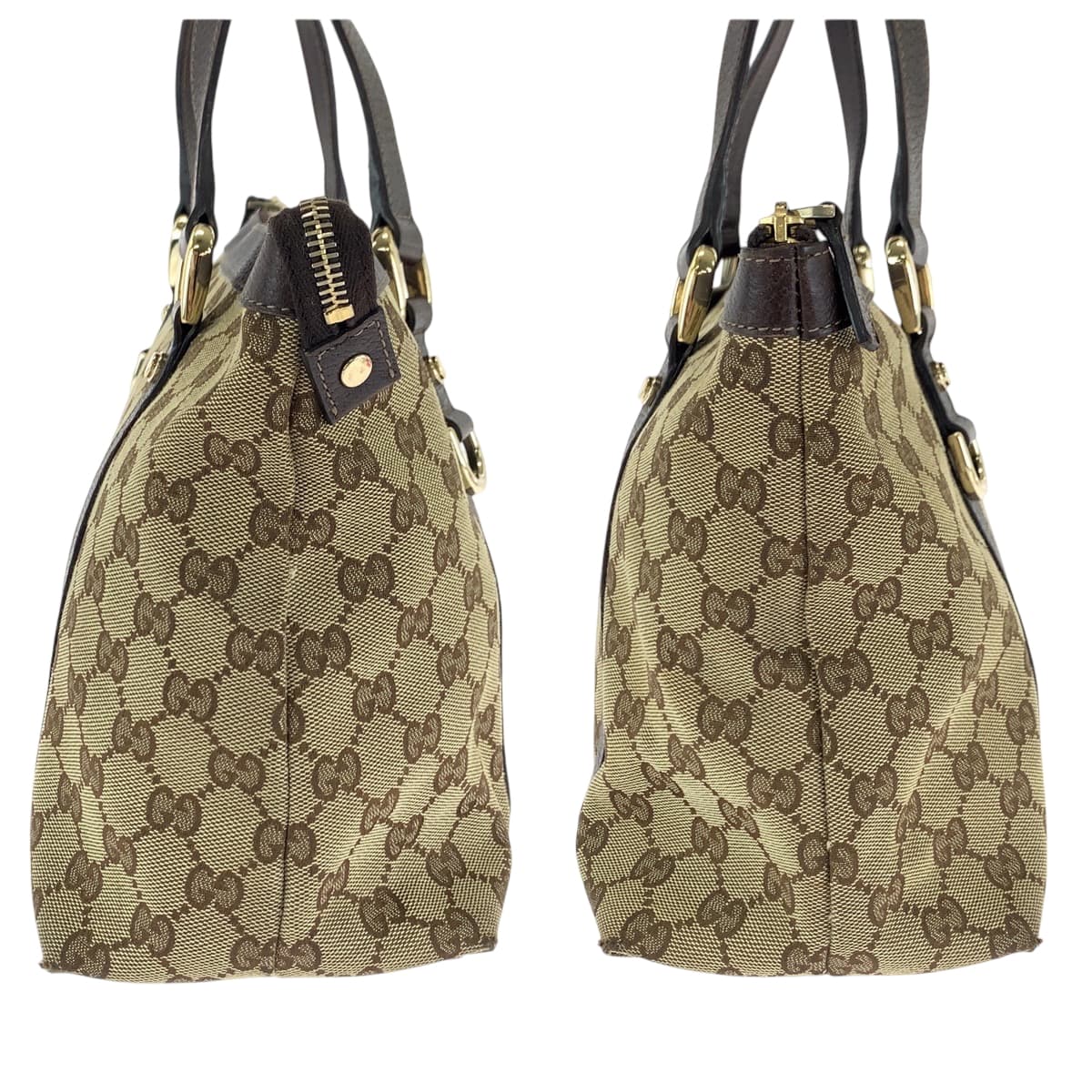 GUCCI Tote Bag 141470 GG canvas Brown beige Tote Bag Shoulder Bag Women Used