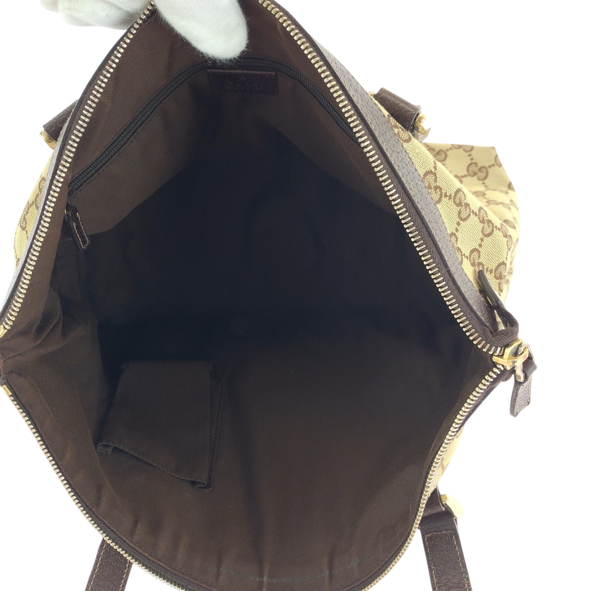 GUCCI Tote Bag 141470 GG canvas Brown beige Tote Bag Shoulder Bag Women Used