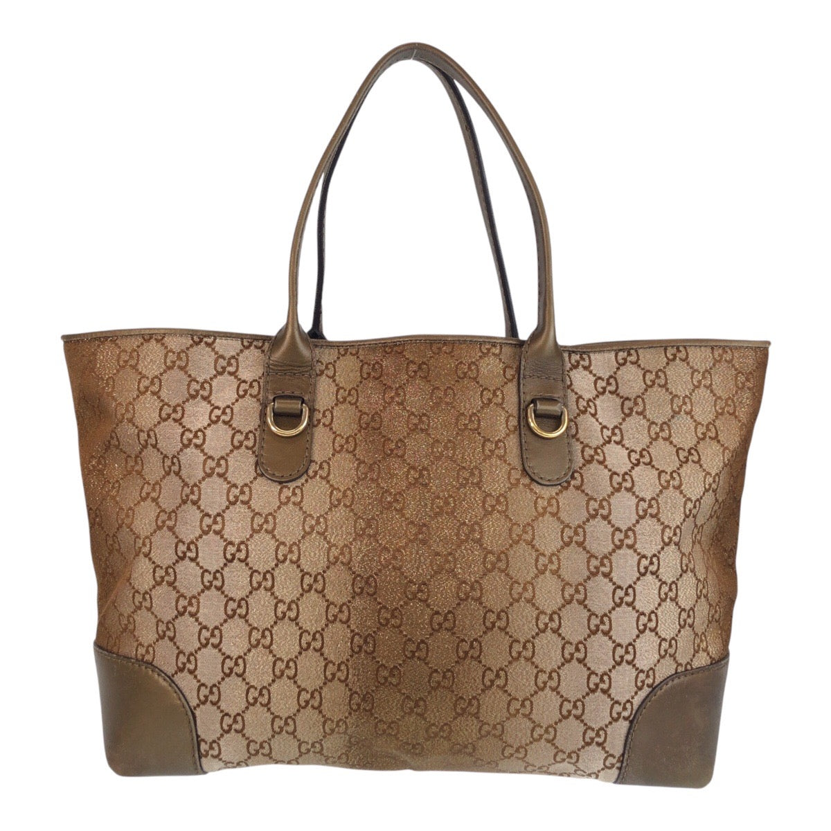 GUCCI Tote Bag 269956 GG canvas, leather Brown Gold Metal Tote Bag Shoulder Bag Women Used