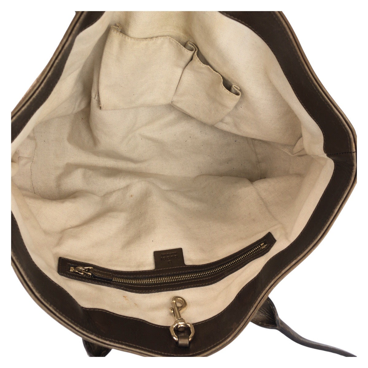 GUCCI Tote Bag 269956 GG canvas, leather Brown Gold Metal Tote Bag Shoulder Bag Women Used