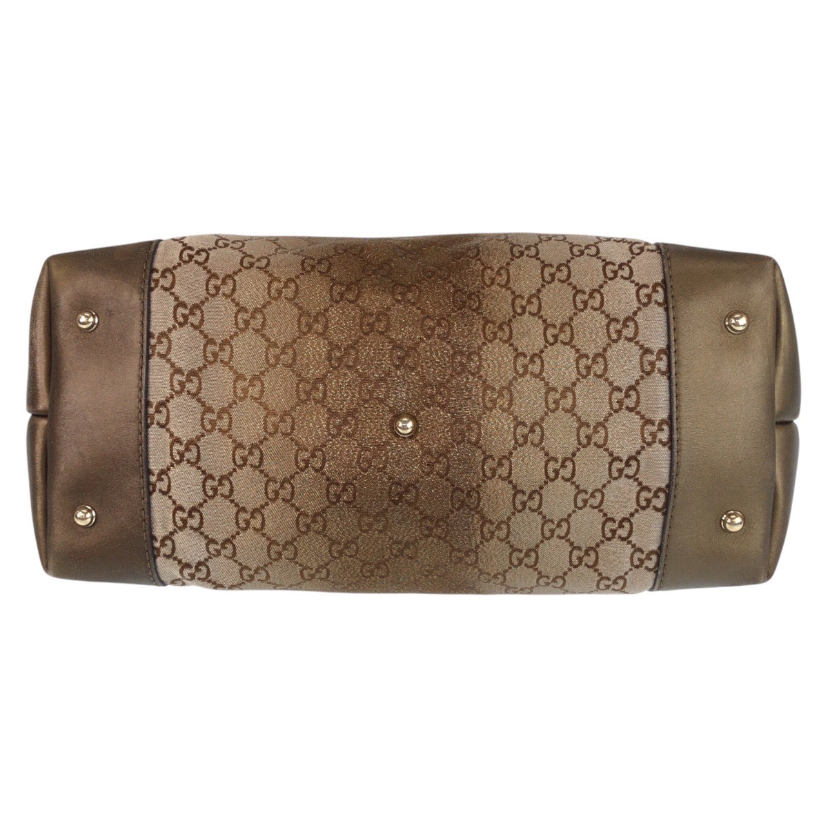 GUCCI Tote Bag 269956 GG canvas, leather Brown Gold Metal Tote Bag Shoulder Bag Women Used