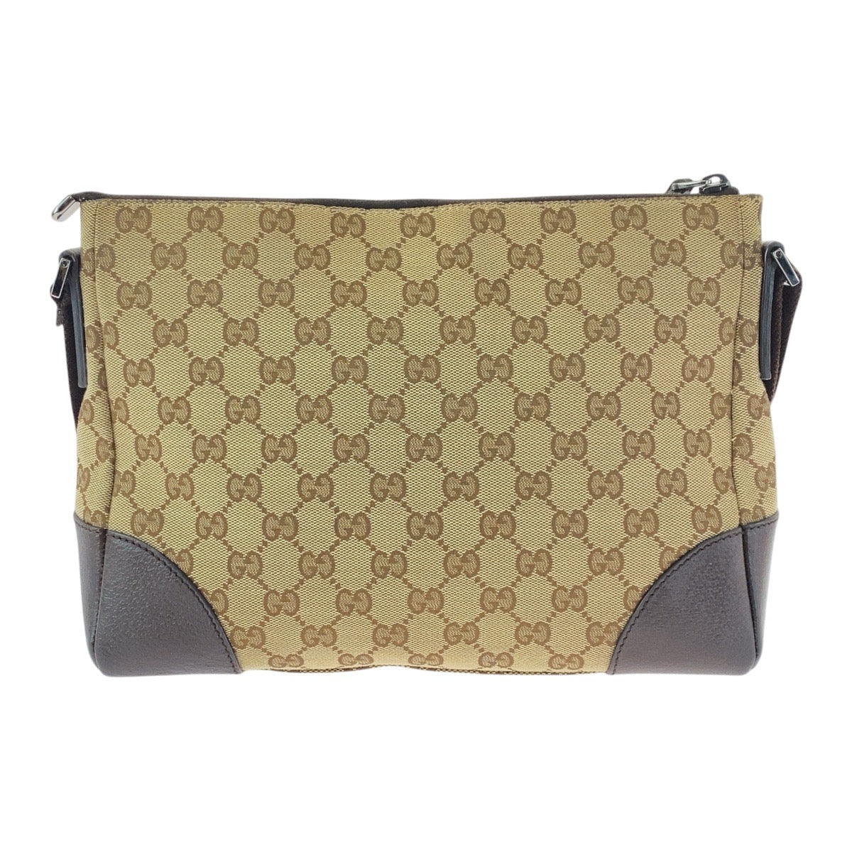 GUCCI Shoulder Bag 114273 GG canvas, leather Beige Brown SilverMetal Crossbody Shoulder Bag Women Used