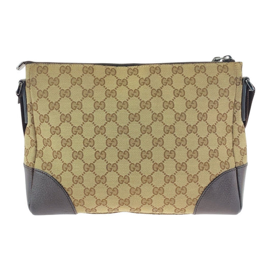 GUCCI Shoulder Bag 114273 GG canvas, leather Beige Brown SilverMetal Crossbody Shoulder Bag Women Used