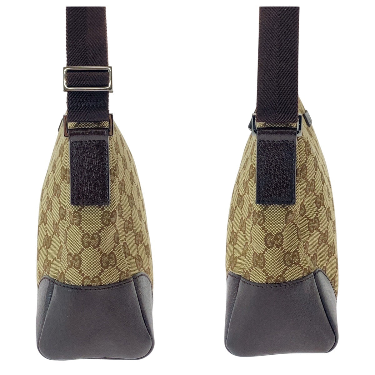 GUCCI Shoulder Bag 114273 GG canvas, leather Beige Brown SilverMetal Crossbody Shoulder Bag Women Used