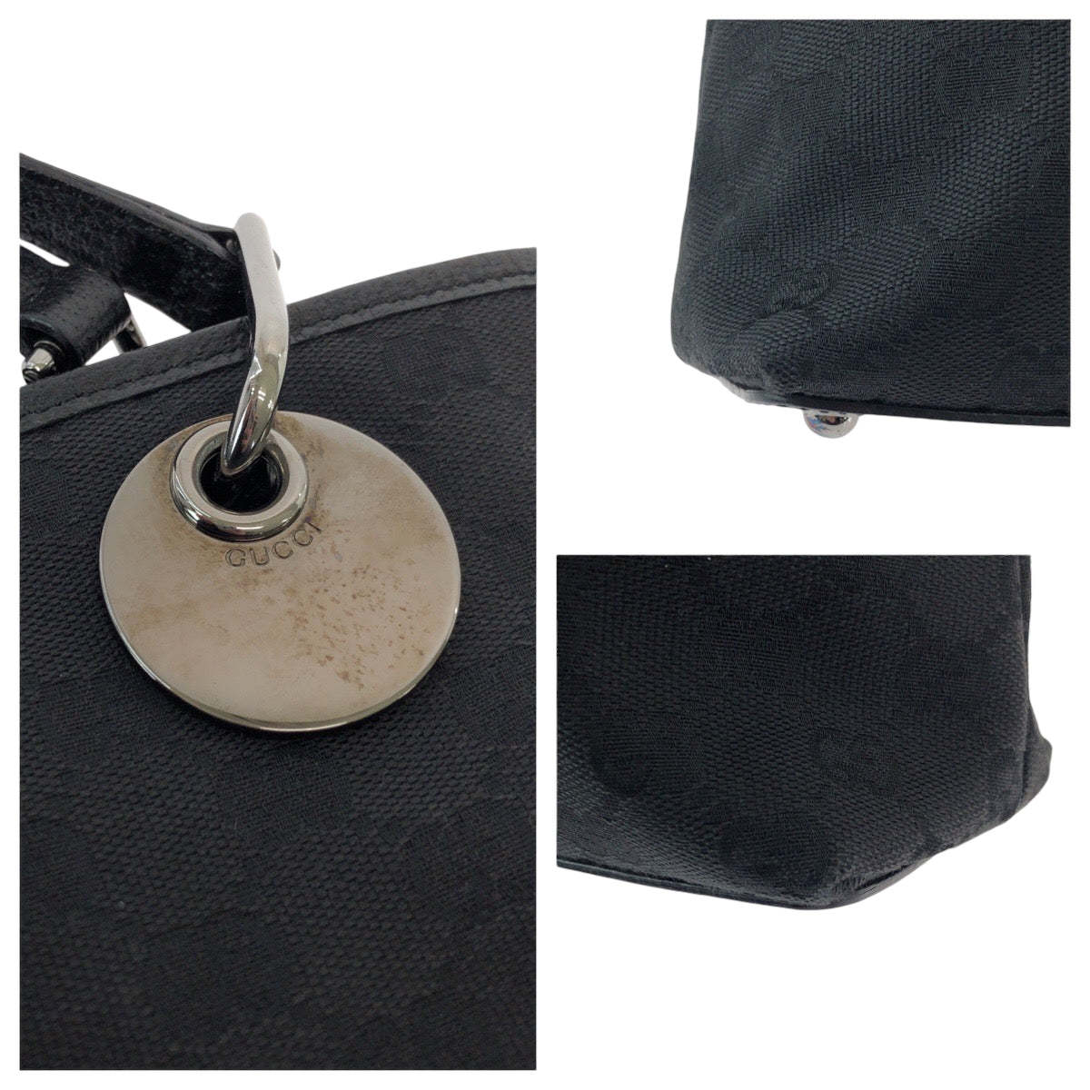 GUCCI Tote Bag 120837 GG canvas black Tote Bag Shoulder Bag Women Used