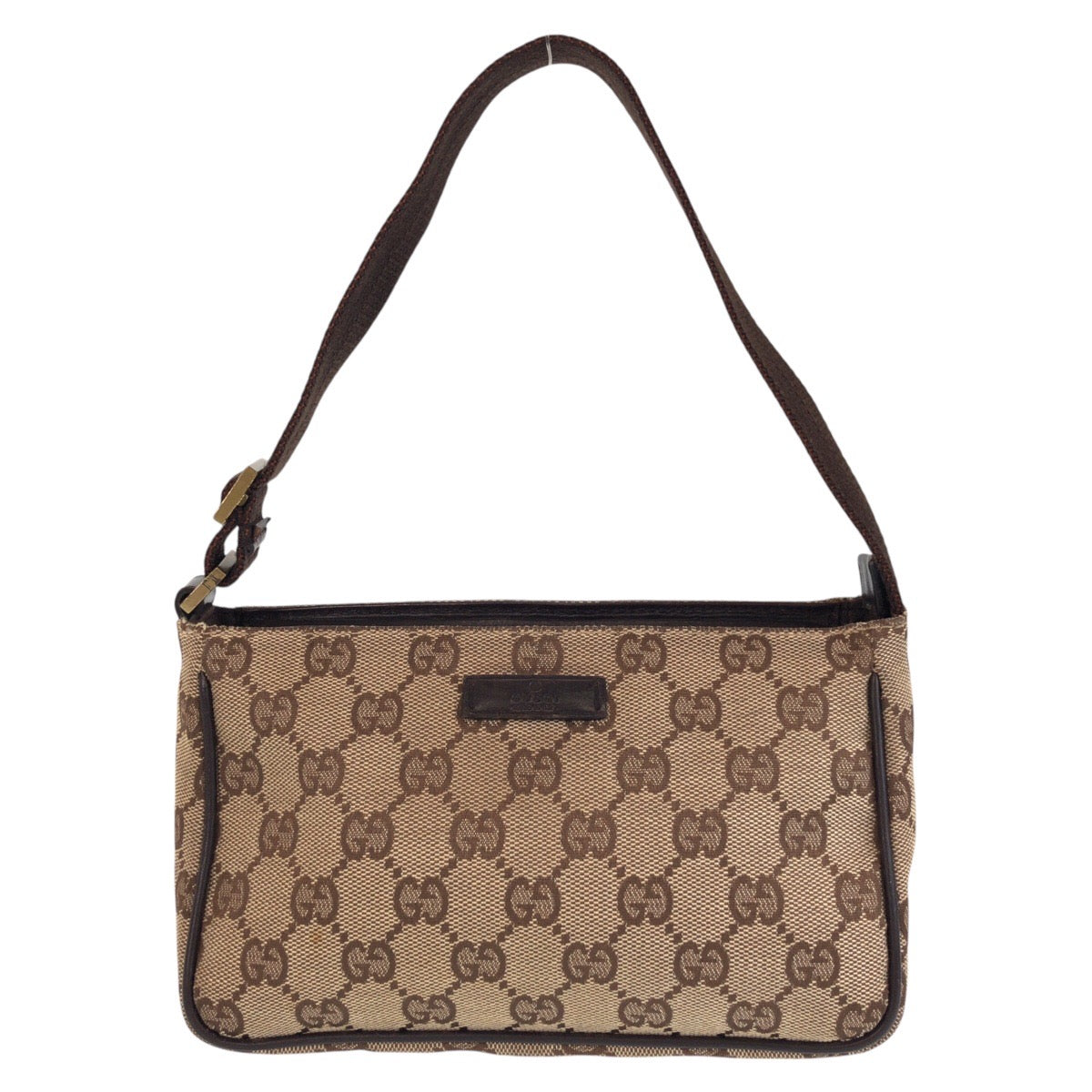 GUCCI Shoulder Bag 106644 GG canvas Brown Beige Gold Metal Shoulder Bag accessory pouch Women Used