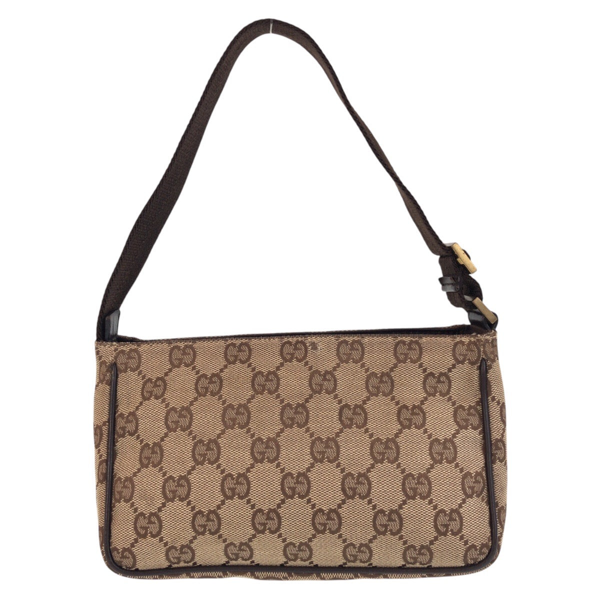 GUCCI Shoulder Bag 106644 GG canvas Brown Beige Gold Metal Shoulder Bag accessory pouch Women Used