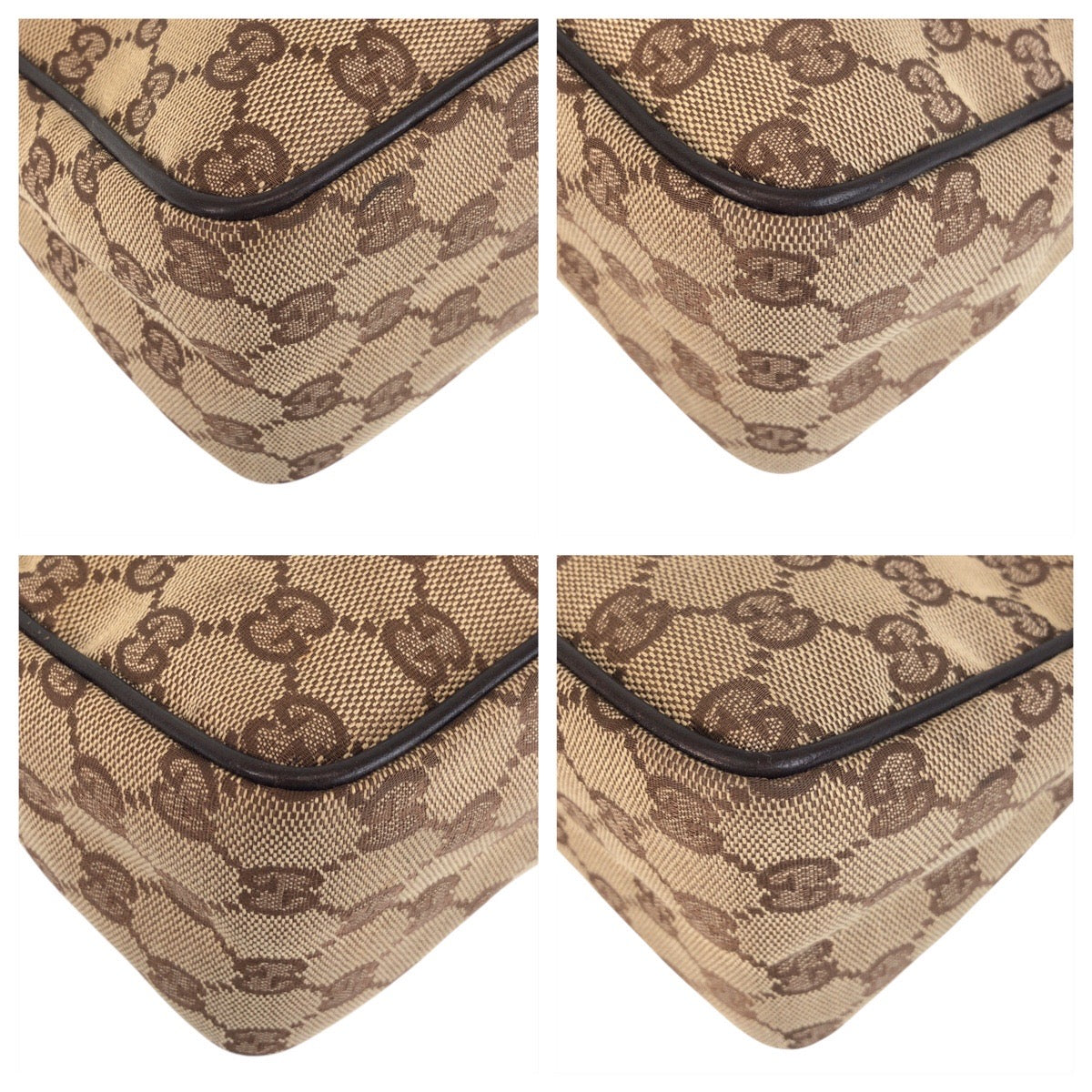 GUCCI Shoulder Bag 106644 GG canvas Brown Beige Gold Metal Shoulder Bag accessory pouch Women Used