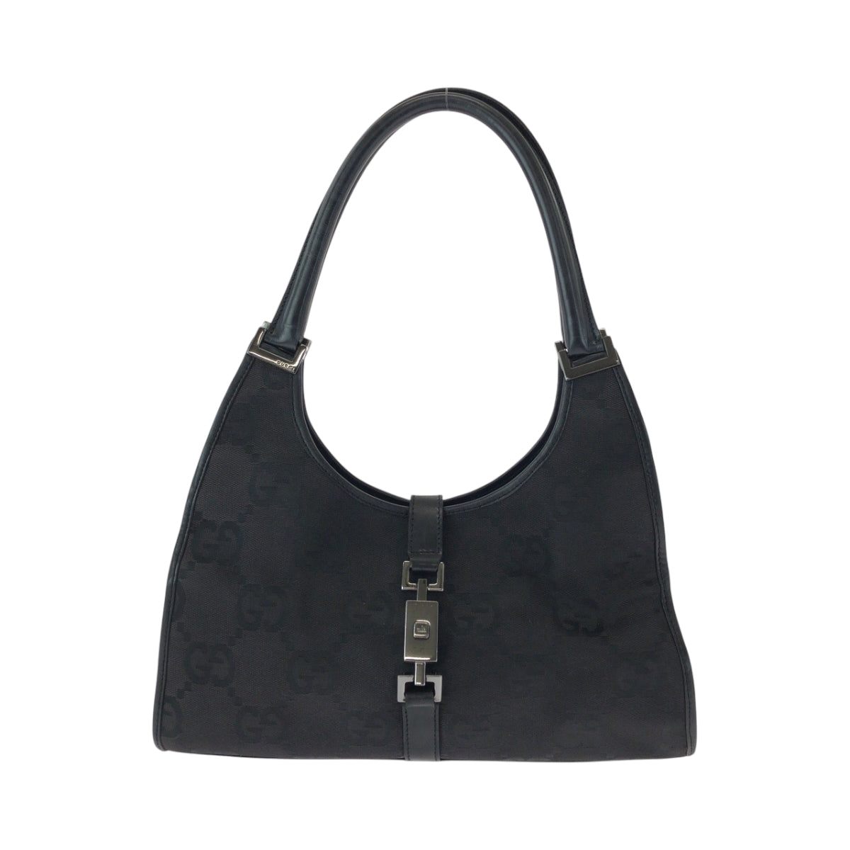 GUCCI Shoulder Bag 002 1067 GG canvas black Hobo One Shoulder Bag Jackie Women Used