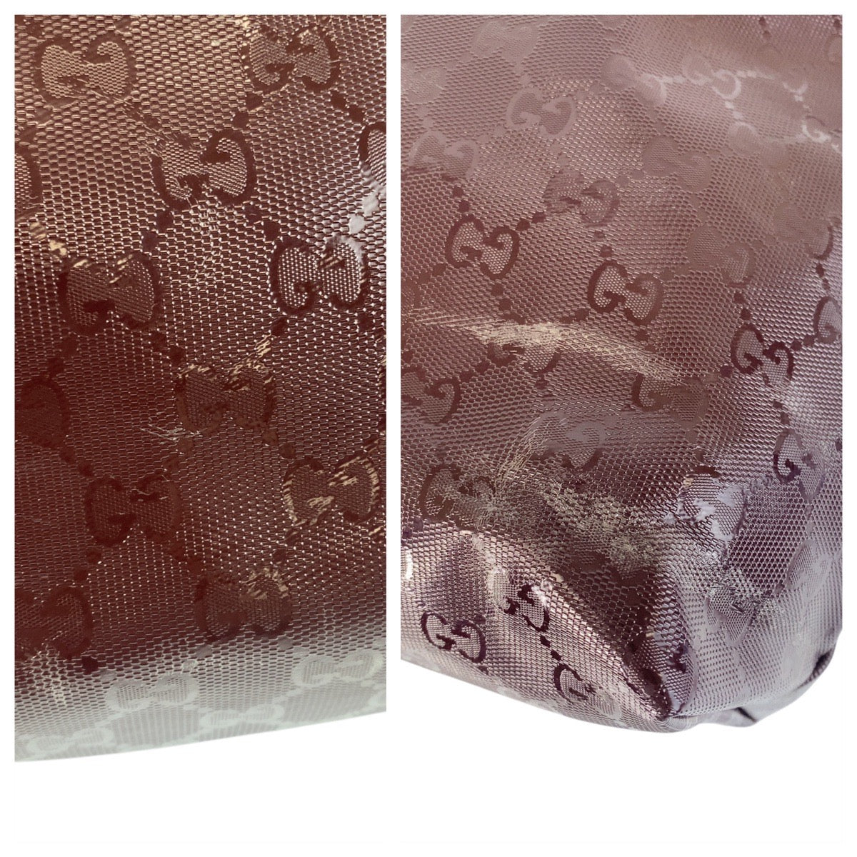 GUCCI Tote Bag 211137 PVC purple Tote Bag Shoulder Bag GG implementation Women Used
