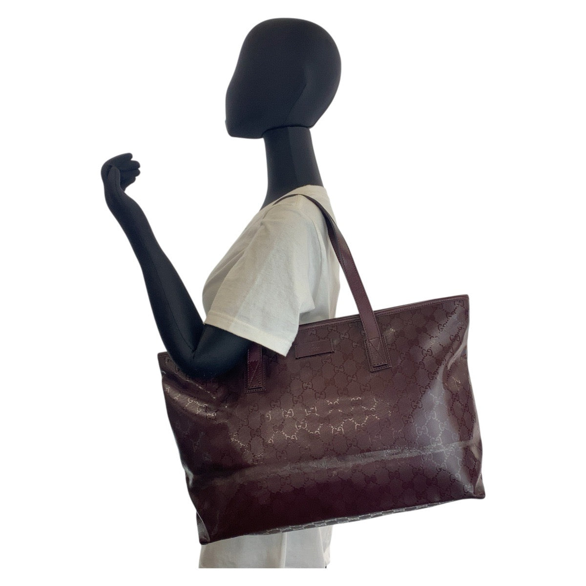 GUCCI Tote Bag 211137 PVC purple Tote Bag Shoulder Bag GG implementation Women Used