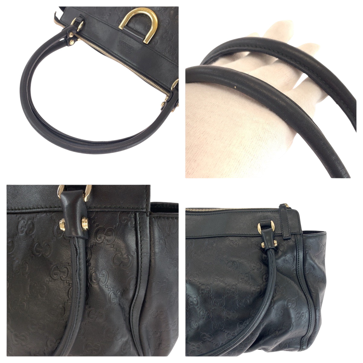 GUCCI Tote Bag 189831 leather black Tote Bag Shoulder Bag Abbey Women Used