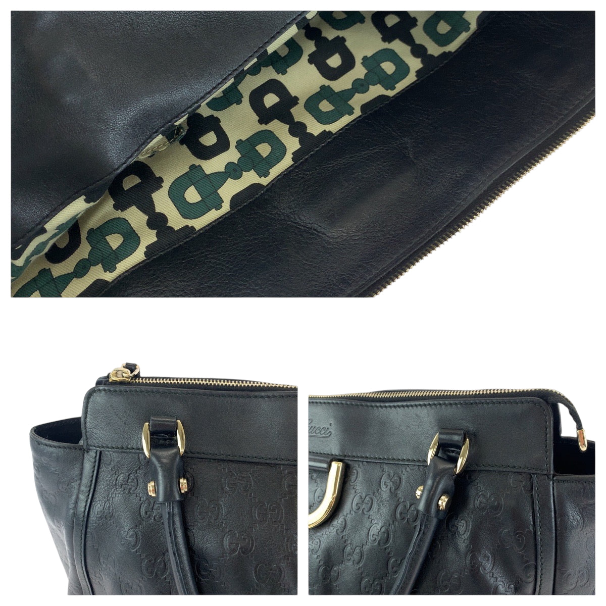 GUCCI Tote Bag 189831 leather black Tote Bag Shoulder Bag Abbey Women Used