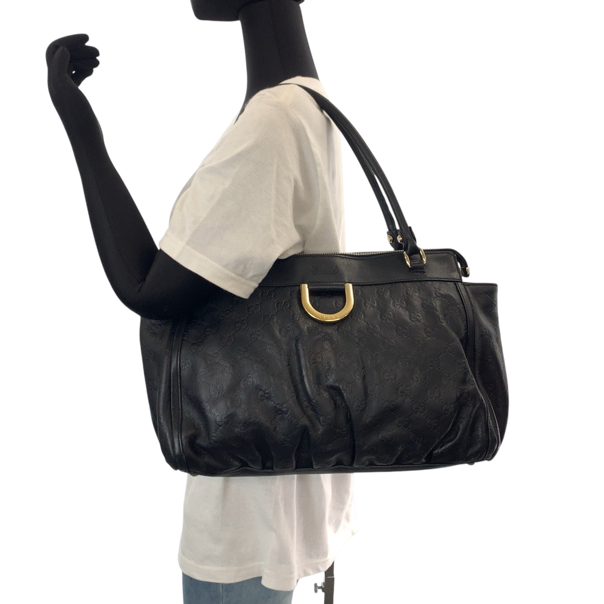 GUCCI Tote Bag 189831 leather black Tote Bag Shoulder Bag Abbey Women Used