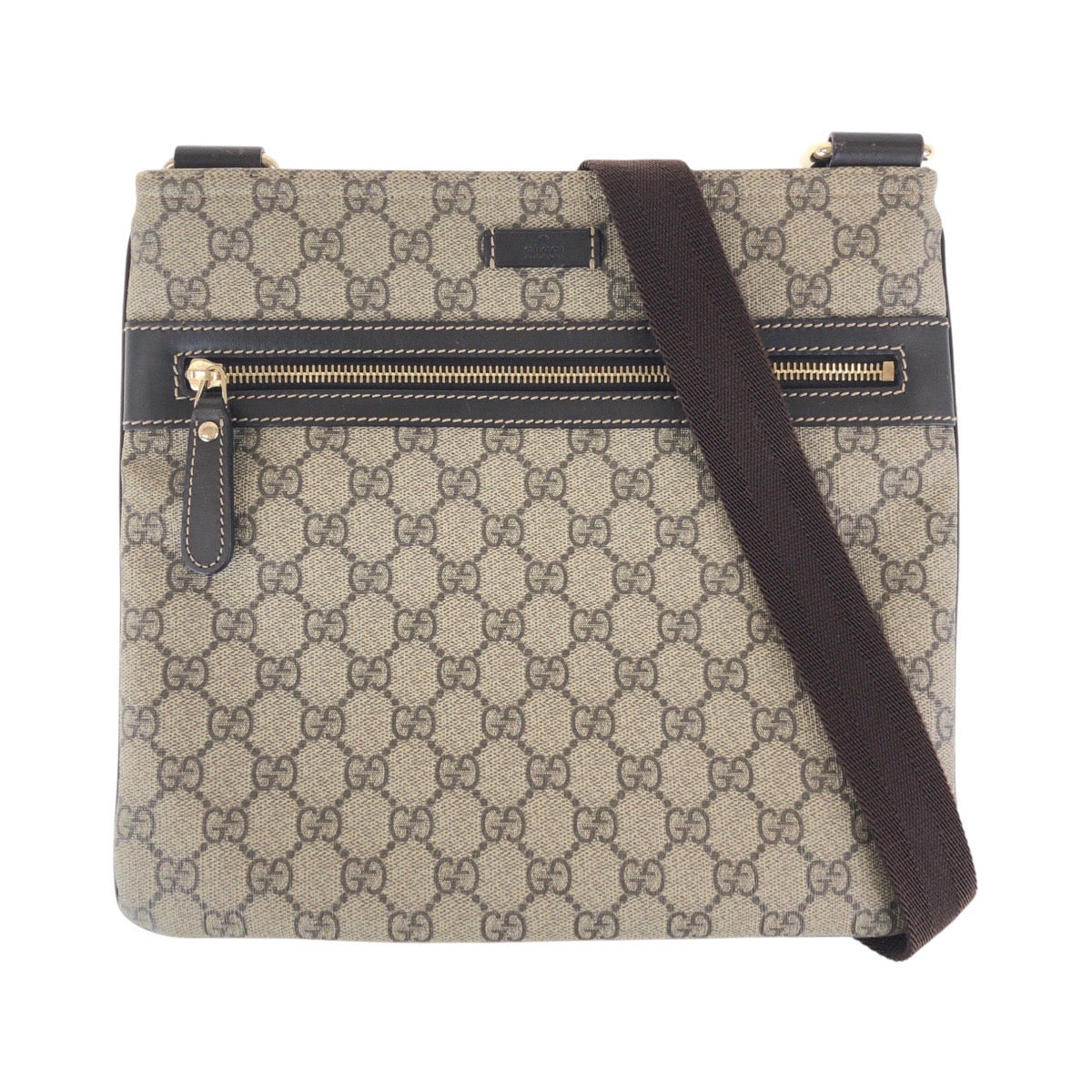 GUCCI Shoulder Bag 295257 GG Supreme canvas, leather Brown Gray Gold Metal Shoulder Bag pochette Women Used