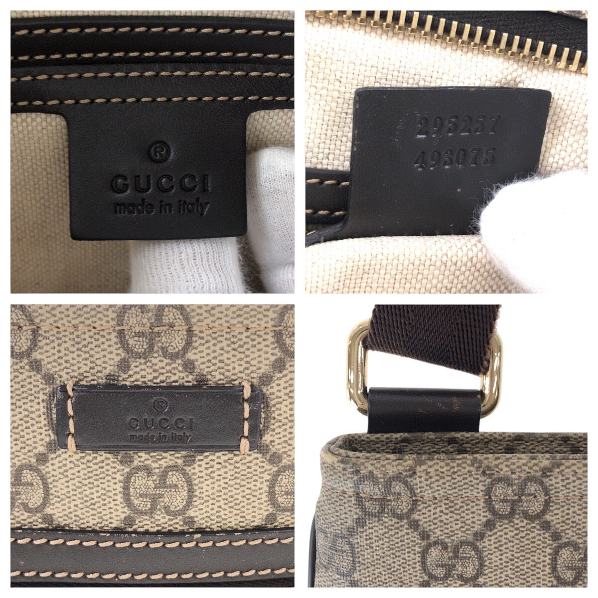 GUCCI Shoulder Bag 295257 GG Supreme canvas, leather Brown Gray Gold Metal Shoulder Bag pochette Women Used