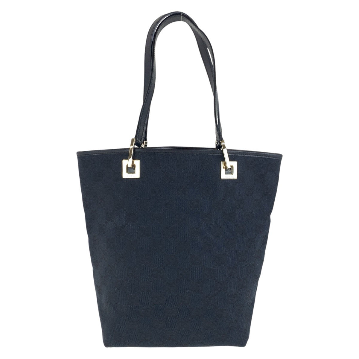 GUCCI Tote Bag 002 1099 GG canvas, leather Black GoldMetal Tote Bag Shoulder Bag Women Used
