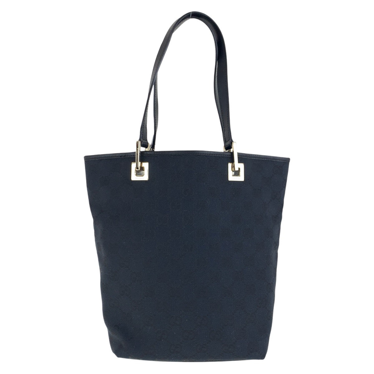 GUCCI Tote Bag 002 1099 GG canvas, leather Black GoldMetal Tote Bag Shoulder Bag Women Used