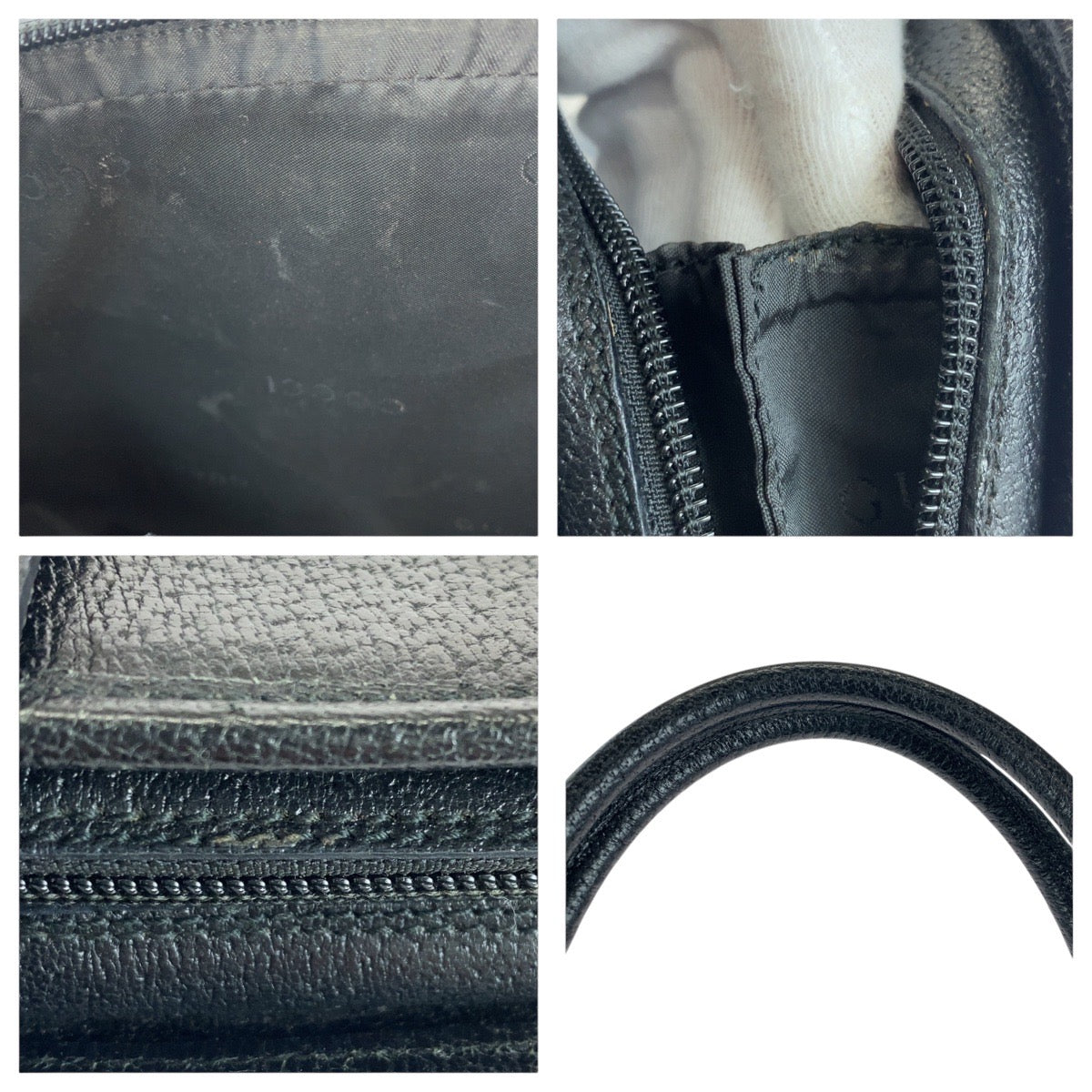 GUCCI Tote Bag 002 1071 leather Black SilverMetal Tote Bag handbag Jackie Women Used