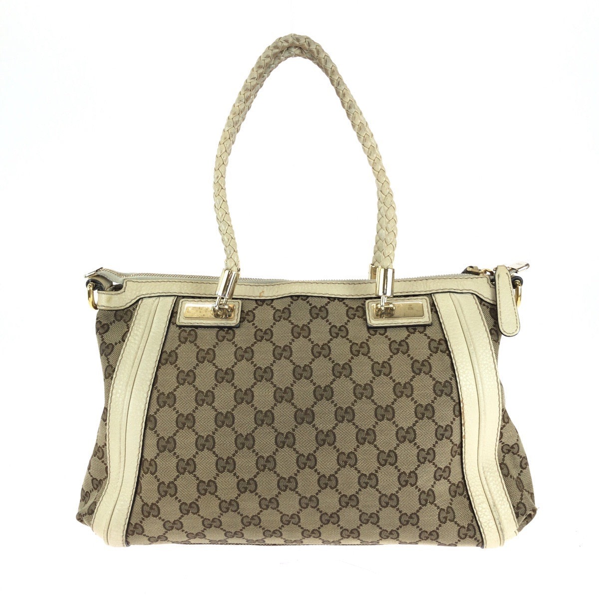GUCCI Shoulder Bag 282300 GG canvas Beige Ivory Gold Metal Shoulder Bag Handbag 2way Bella Women Used