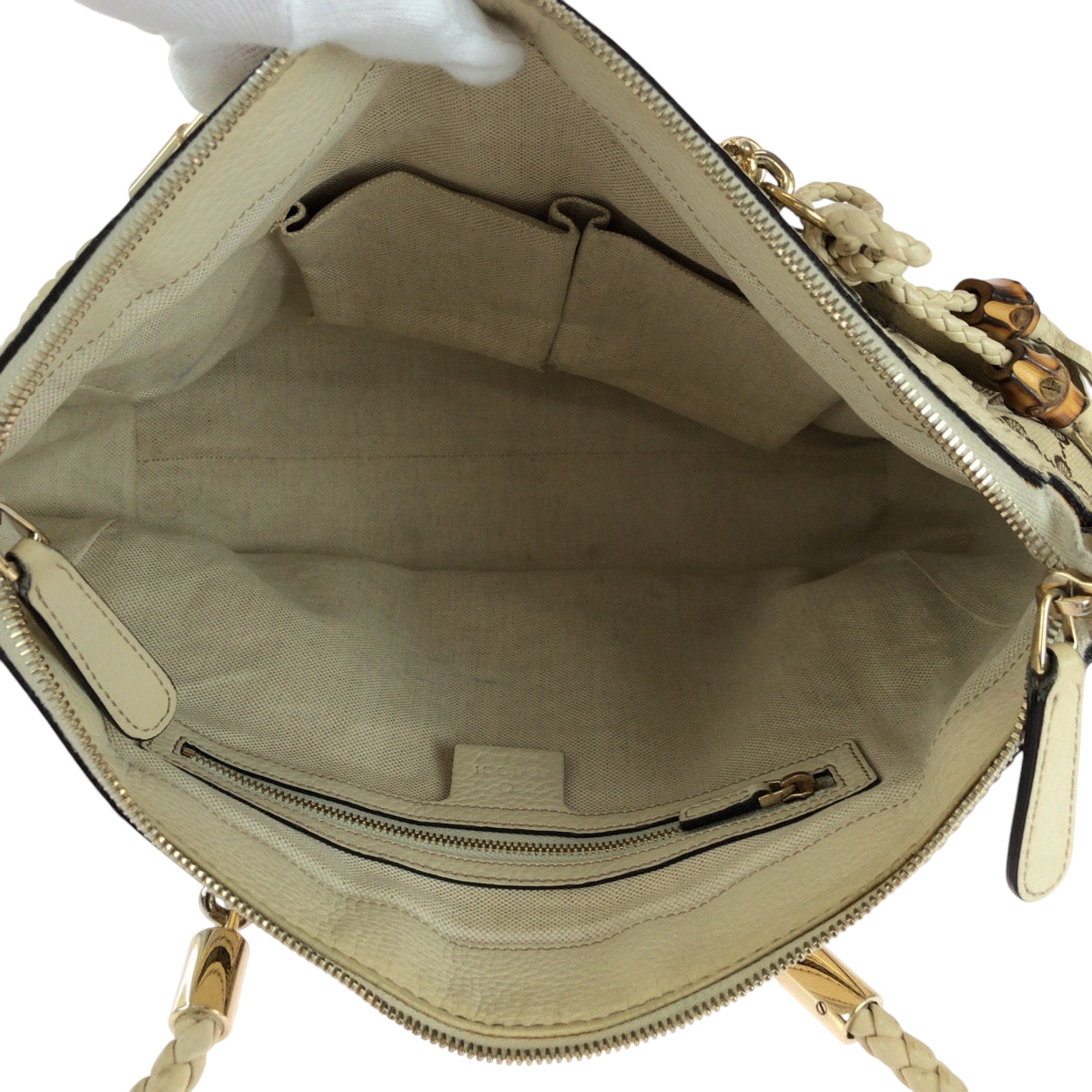 GUCCI Shoulder Bag 282300 GG canvas Beige Ivory Gold Metal Shoulder Bag Handbag 2way Bella Women Used