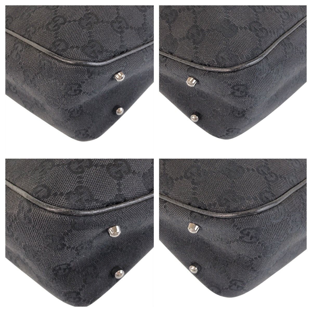 GUCCI Tote Bag 113019 GG canvas, leather Black black Tote Bag Shoulder Bag Women Used