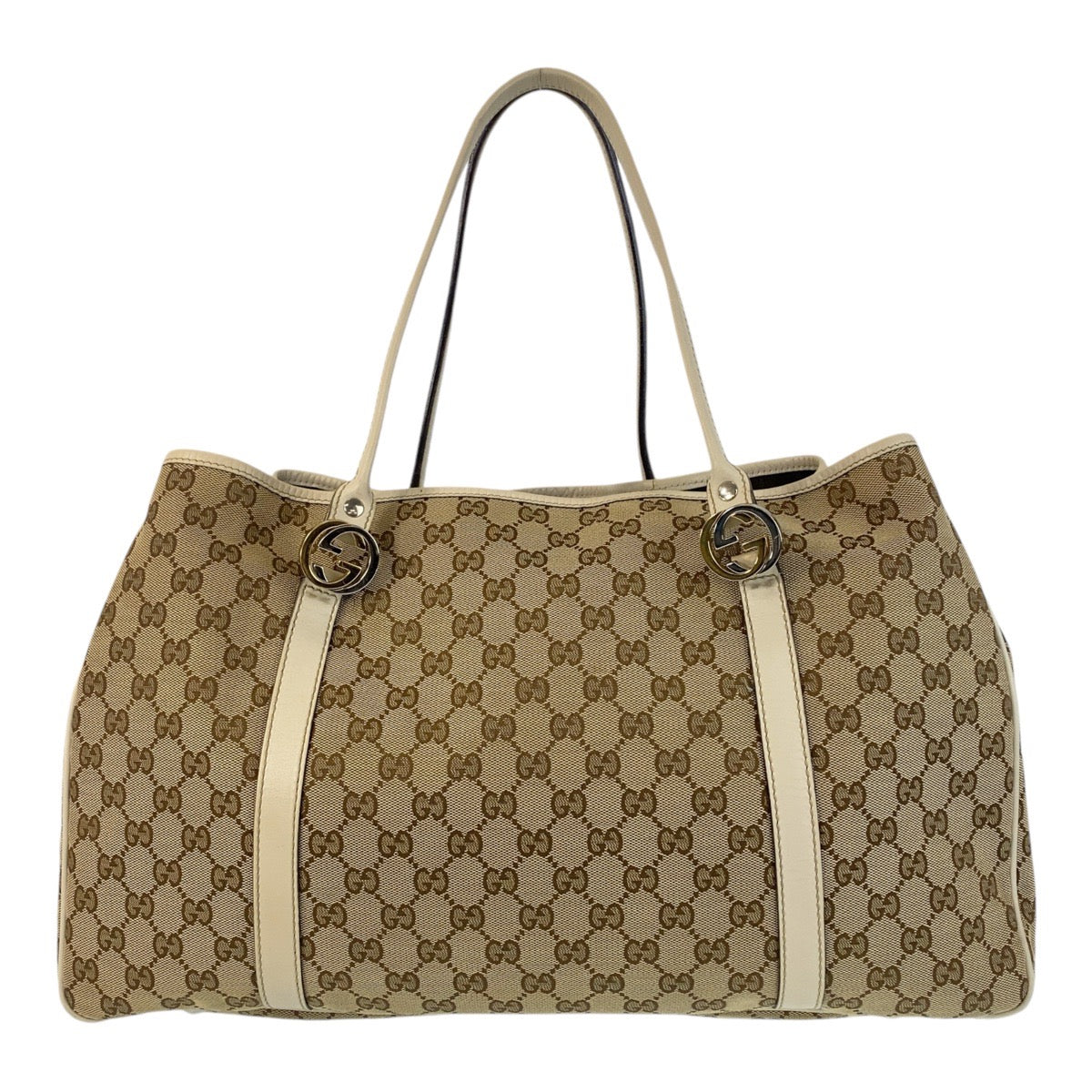 GUCCI Tote Bag 232956 GG canvas, leather beige Tote Bag Shoulder Bag Women Used