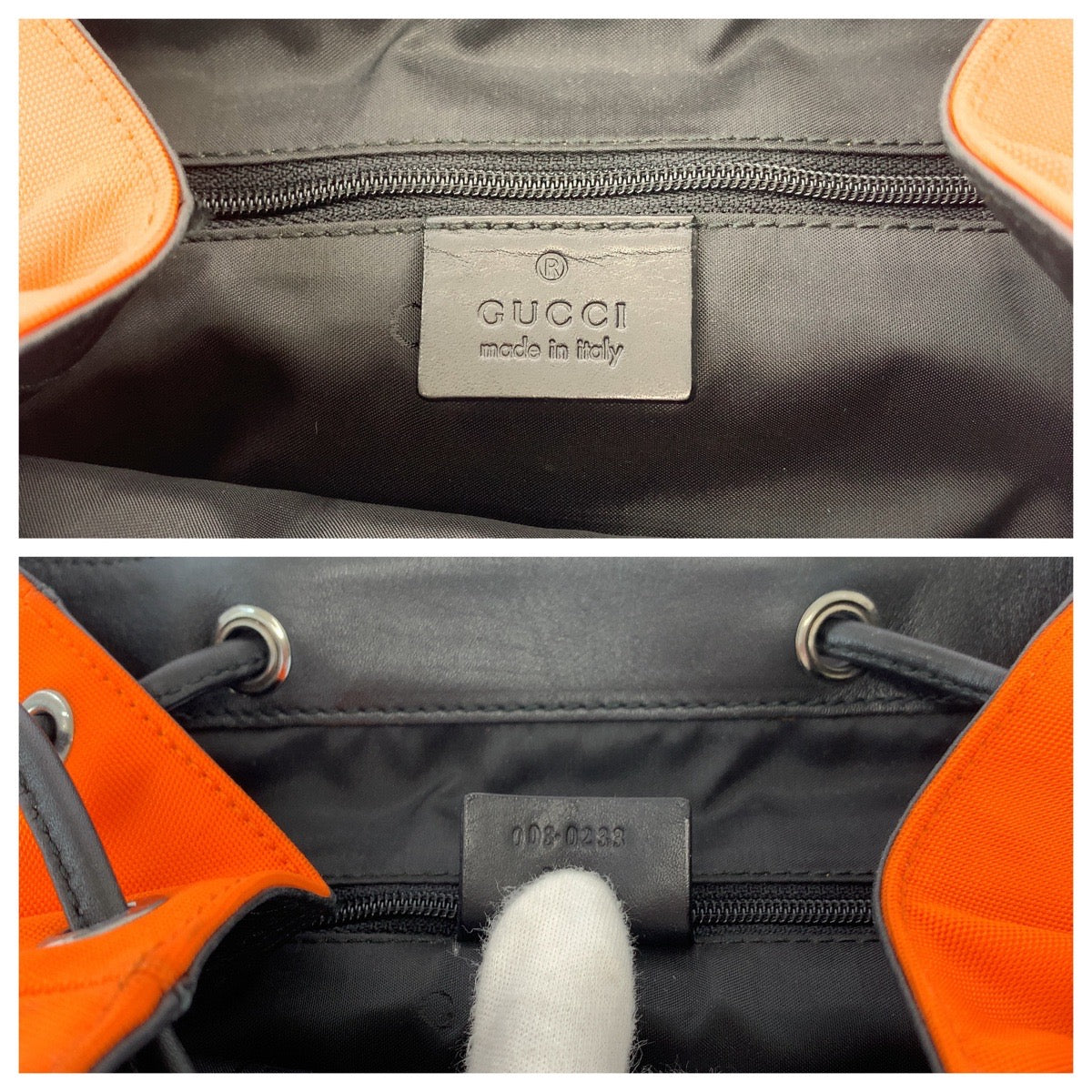 GUCCI Backpack 003 0233 Nylon, Leather Orange Black SilverMetal Backpack Backpack Women Used