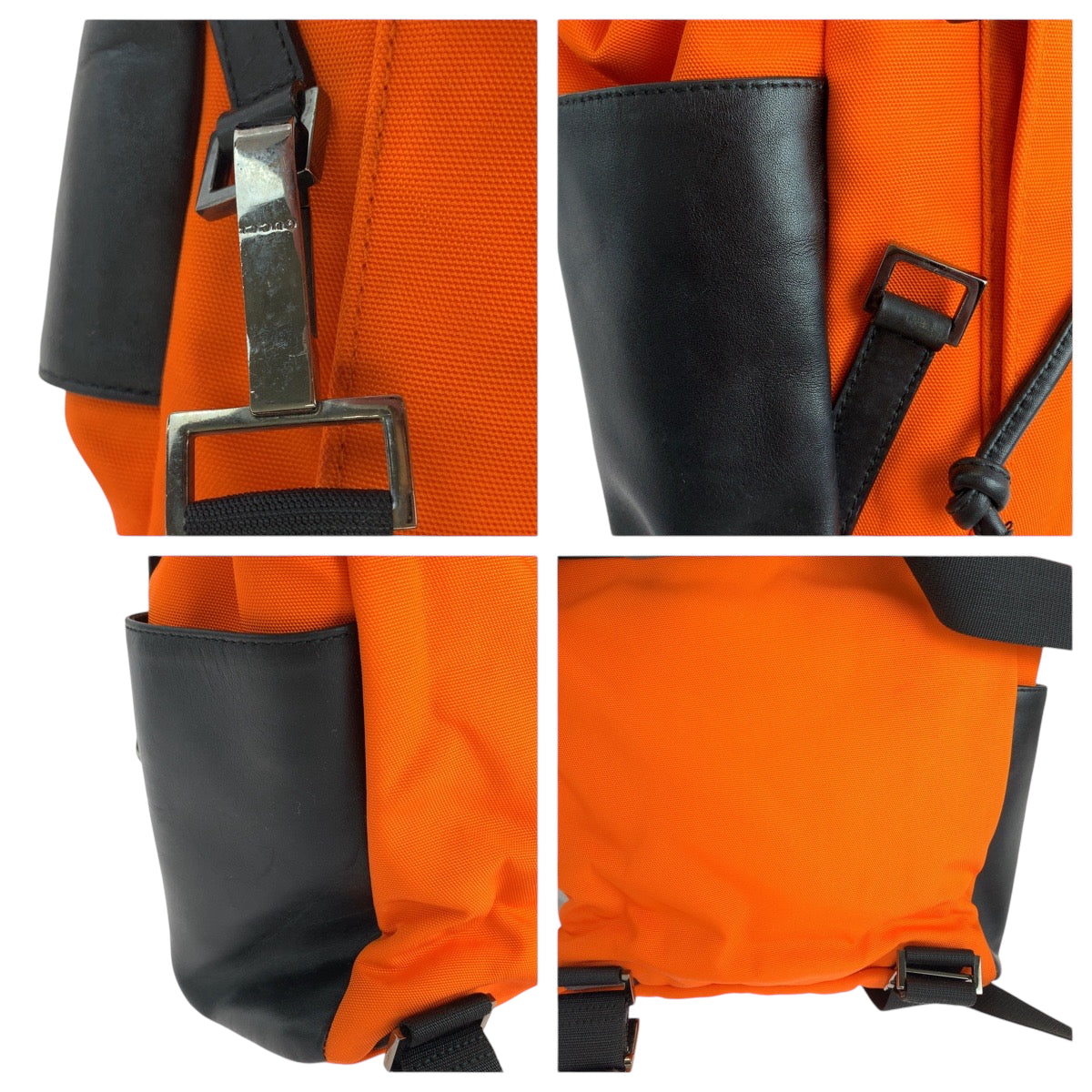 GUCCI Backpack 003 0233 Nylon, Leather Orange Black SilverMetal Backpack Backpack Women Used
