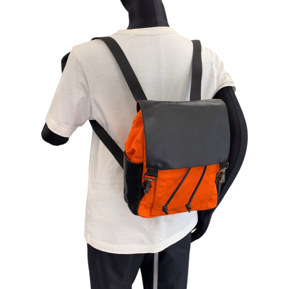 GUCCI Backpack 003 0233 Nylon, Leather Orange Black SilverMetal Backpack Backpack Women Used