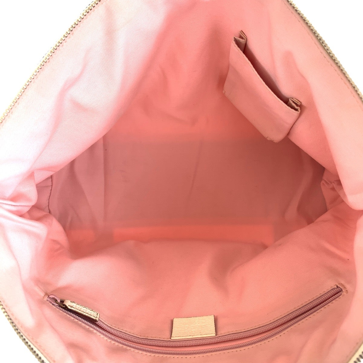 GUCCI Tote Bag 141470 GG canvas, leather Pink White Gold Metal Tote Bag Shoulder Bag Women Used