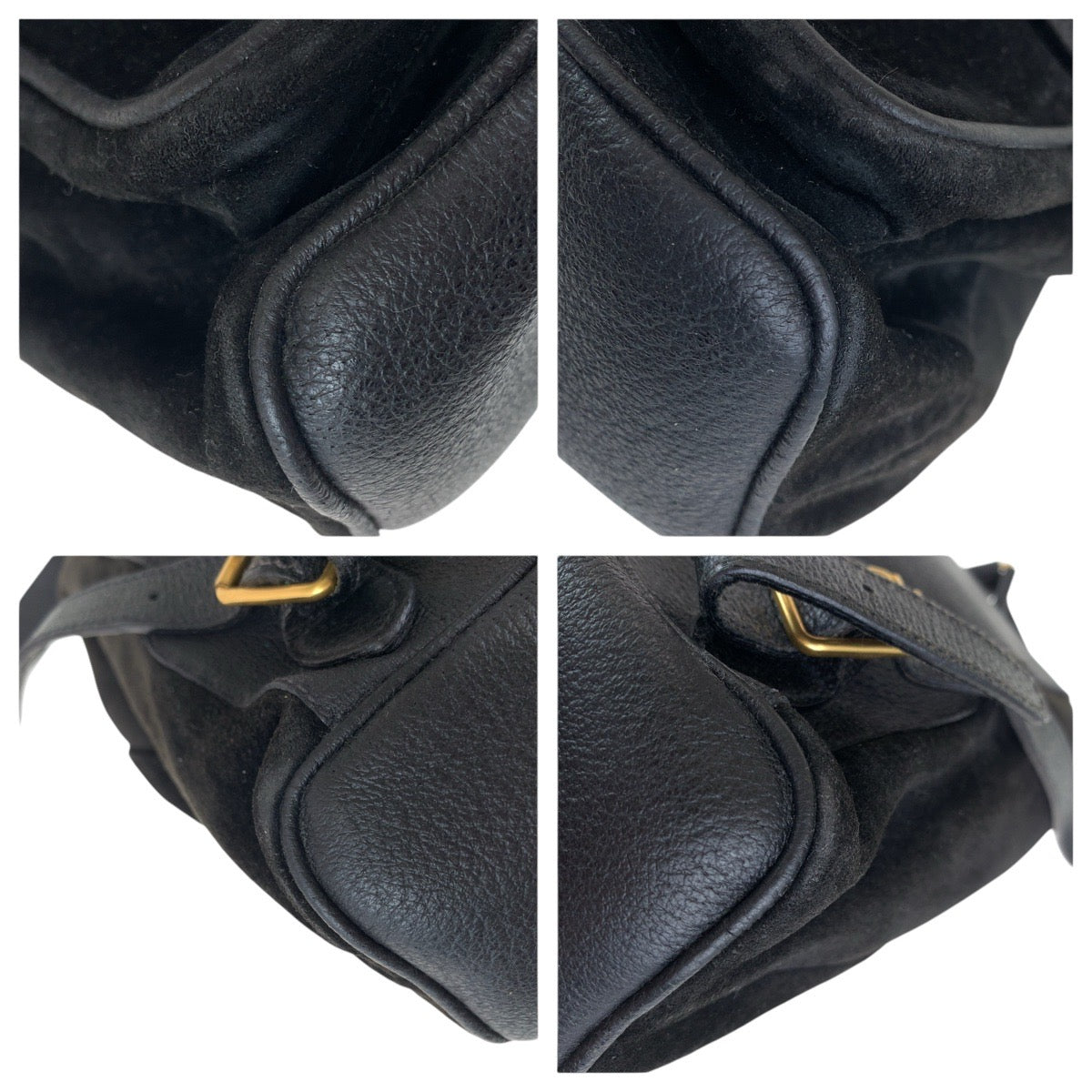 GUCCI Backpack 003 2058 0016 Suede, Leather Black Gold Metal Backpacks & Daypacks Backpacks Bamboo Women Used
