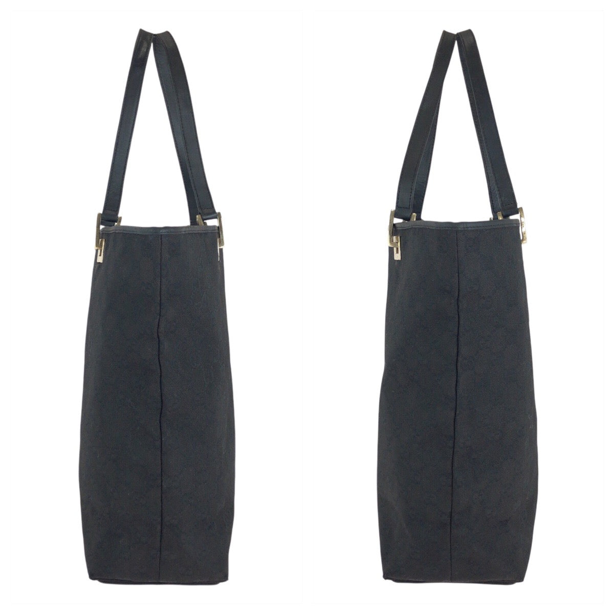 GUCCI Tote Bag 002 1098 GG canvas, leather Black GoldMetal Tote Bag Shoulder Bag Women Used